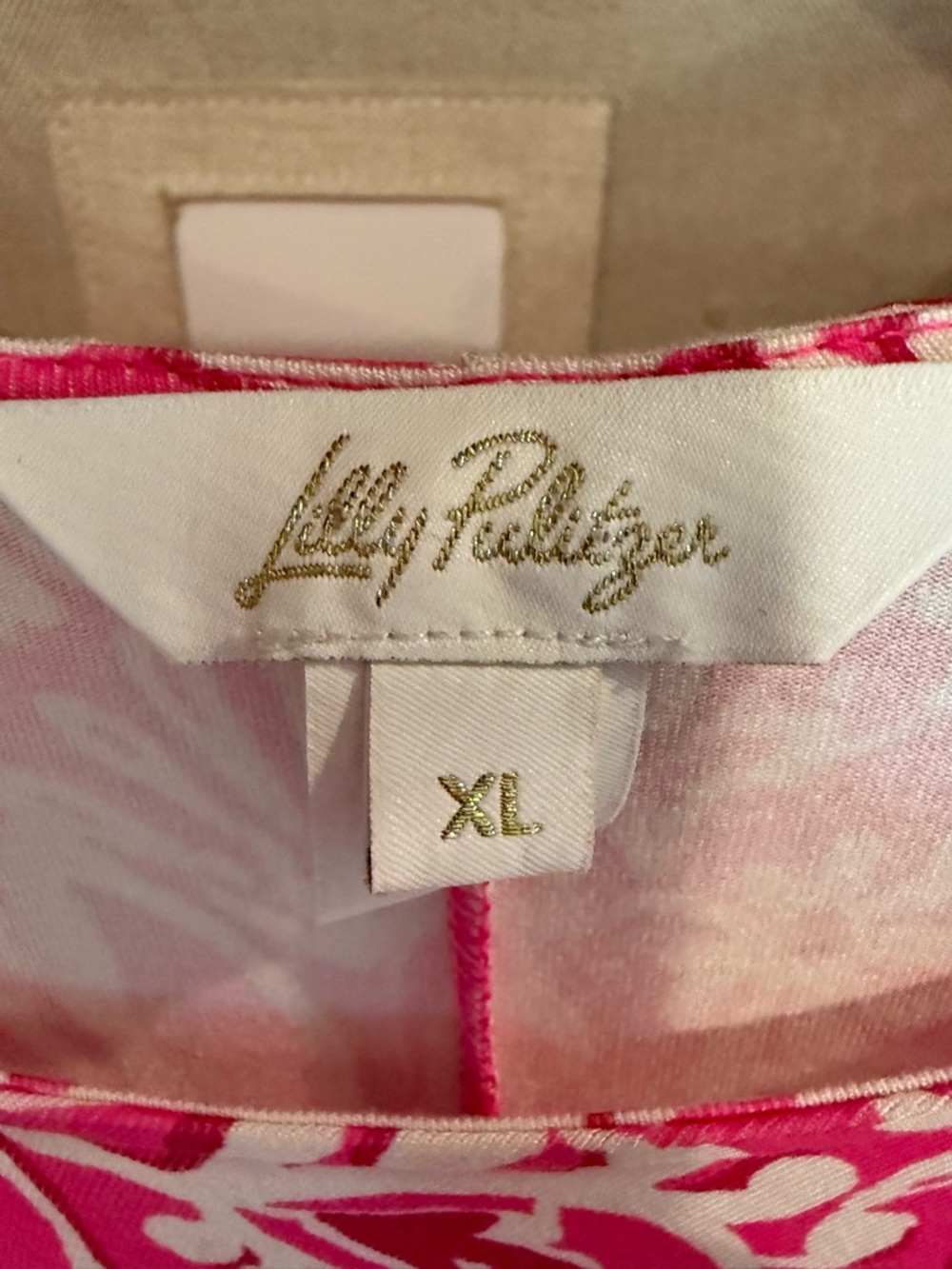 Lilly Pulitzer Hot Pink & White Floral Shift Top - Picture 5 of 5